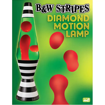 MDI Lava Lamp Diamond Motion 37cm Tall | Black & White Stripes - Home & Garden > Lighting > Table Lamps