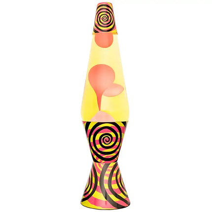 MDI Psycho Swirl Lava Lamp – A vibrant motion lamp with yellow liquid and swirling lava.