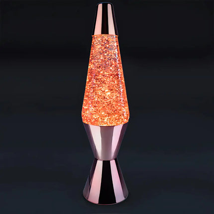 Elegant Rose Gold Lamp – Shimmering rose gold glitter in a metallic casing.