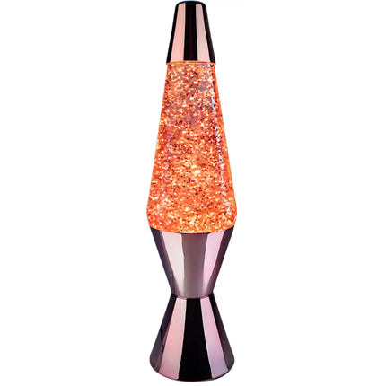MDI Rose Gold Glitter Lava Lamp – A glamorous motion lamp with flowing glitter.