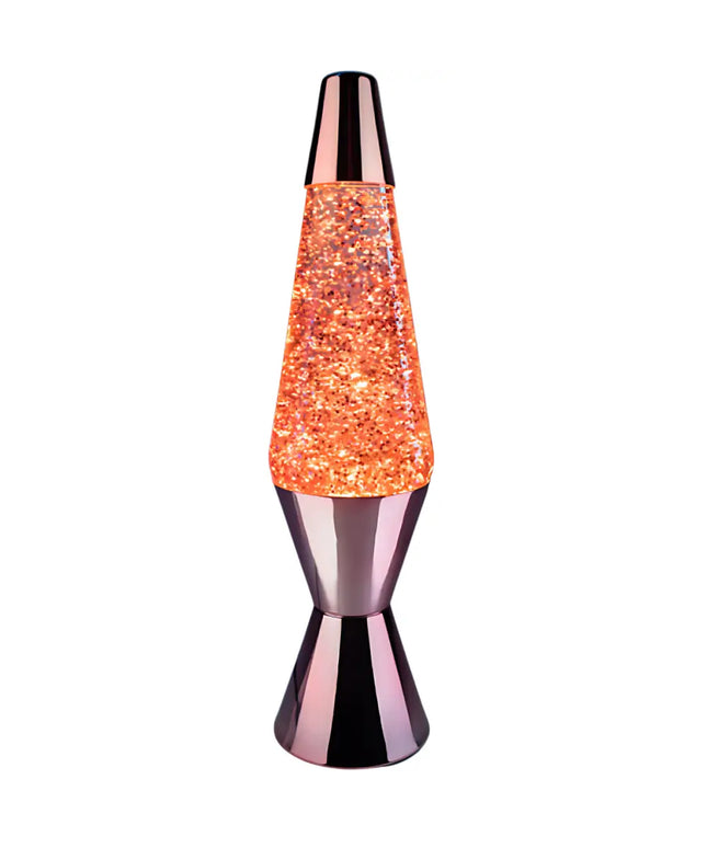 MDI Rose Gold Glitter Lava Lamp – A glamorous motion lamp with flowing glitter.