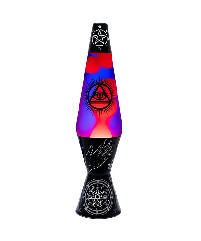 MDI Wicca Lava Lamp – A mystical motion lamp with purple liquid and red lava.