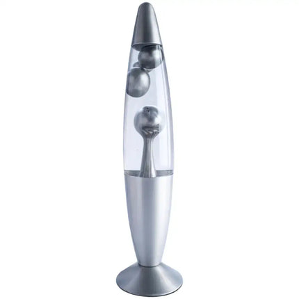 MDI Silver Metallic Lava Lamp – A stylish motion lamp with swirling metallic silver lava.