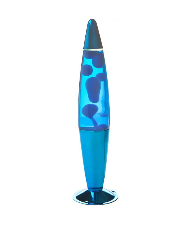 MDI Blue Blue Blue Metallic Lava Lamp – A sleek motion lamp with deep blue lava in blue liquid.