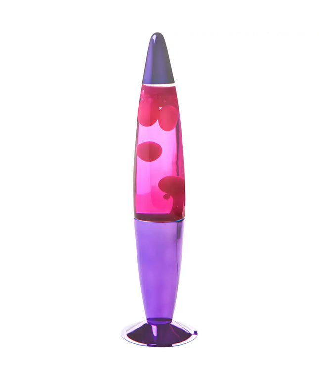 MDI Purple Pink Purple Metallic Lava Lamp – A classic motion lamp with pink wax and purple liquid.