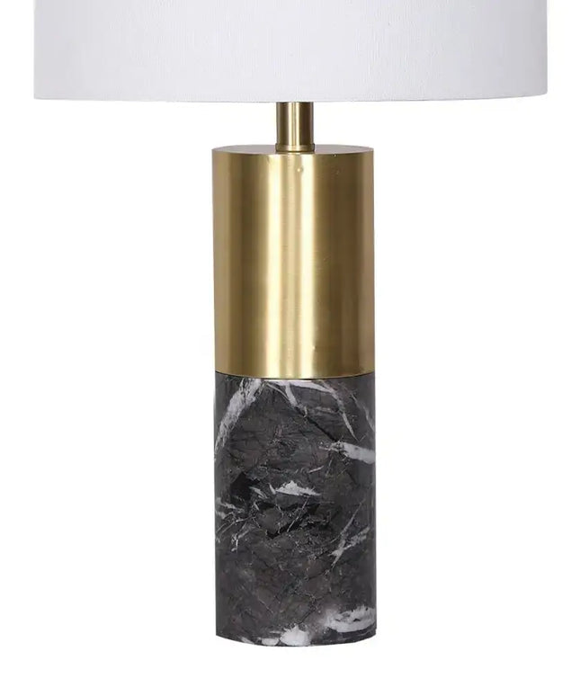 Sarantino Metal and Marble Table Lamp in Black-Home & Garden > Lighting-Koala Lamps and Lighting