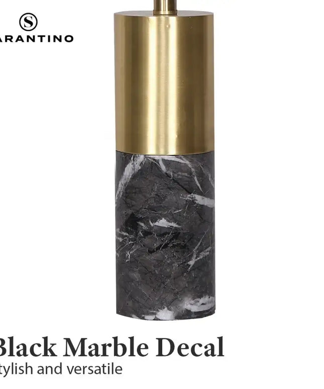 Sarantino Metal and Marble Table Lamp in Black-Home & Garden > Lighting-Koala Lamps and Lighting