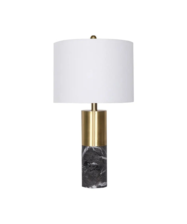 Sarantino Metal and Marble Table Lamp in Black-Home & Garden > Lighting-Koala Lamps and Lighting