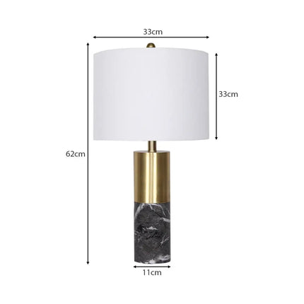 Sarantino Metal and Marble Table Lamp in Black-Home & Garden > Lighting-Koala Lamps and Lighting