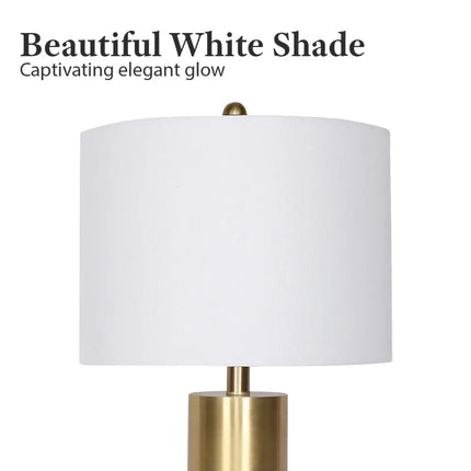Sarantino Metal And Marble Table Lamp - White-Home & Garden > Lighting-Koala Lamps and Lighting