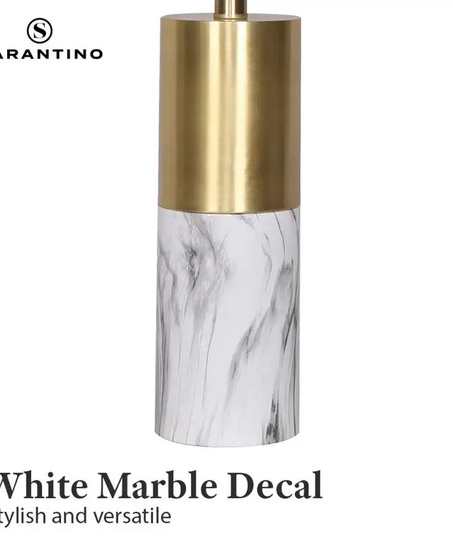 Sarantino Metal And Marble Table Lamp - White-Home & Garden > Lighting-Koala Lamps and Lighting