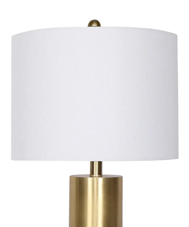 Sarantino Metal And Marble Table Lamp - White-Home & Garden > Lighting-Koala Lamps and Lighting