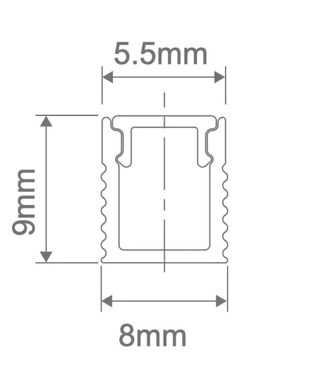 "Micro Surface Aluminium Mounting Profile System - Silver 8MM X 9MM for LED Strip Lighting"