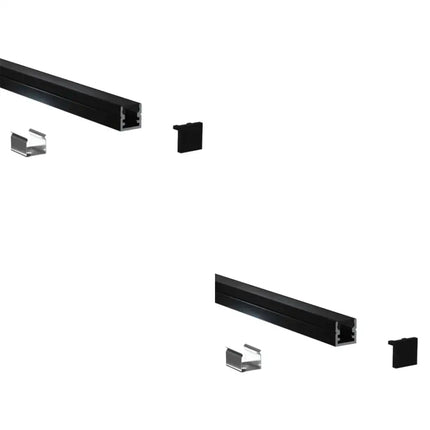 Micro Surface Aluminium Mounting Profile System - Black 8mm x 9mm - Lighting Accessories