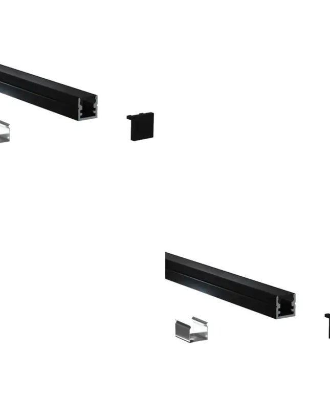 Micro Surface Aluminium Mounting Profile System - Black 8mm x 9mm - Lighting Accessories