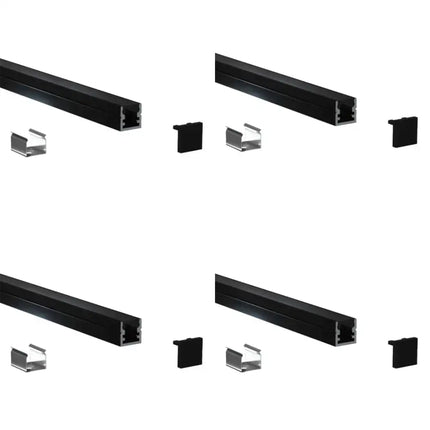 Micro Surface Aluminium Mounting Profile System - Black 8mm x 9mm - Lighting Accessories