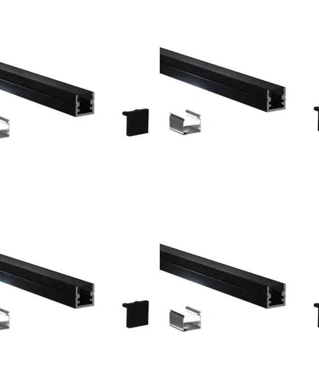 Micro Surface Aluminium Mounting Profile System - Black 8mm x 9mm - Lighting Accessories