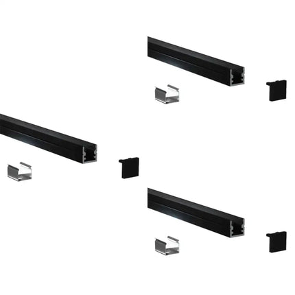 Micro Surface Aluminium Mounting Profile System - Black 8mm x 9mm - Lighting Accessories