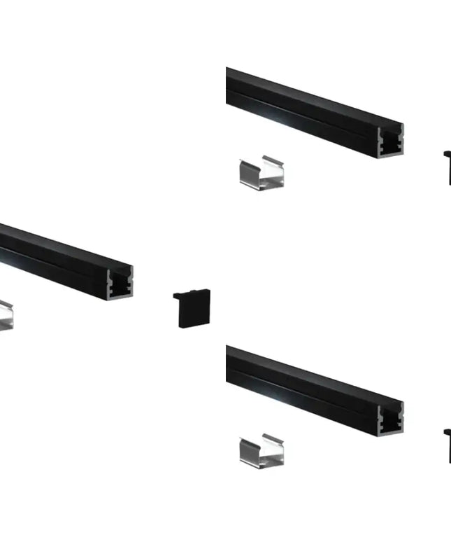 Micro Surface Aluminium Mounting Profile System - Black 8mm x 9mm - Lighting Accessories