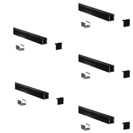Micro Surface Aluminium Mounting Profile System - Black 8mm x 9mm - Lighting Accessories