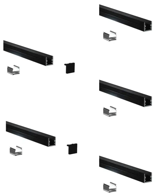 Micro Surface Aluminium Mounting Profile System - Black 8mm x 9mm - Lighting Accessories