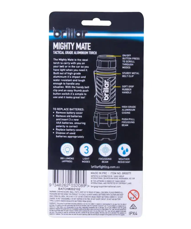 Mighty Mate - 300 Lumen Battery Torch-Flashlights-Brillar