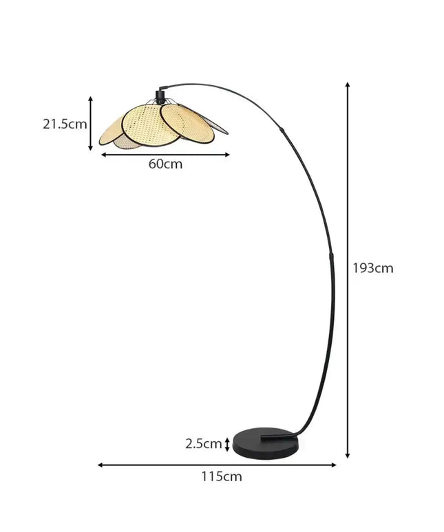 Sarantino Minimalist Synthetic Rattan Floor Lamp-Home & Garden > Lighting-Koala Lamps and Lighting