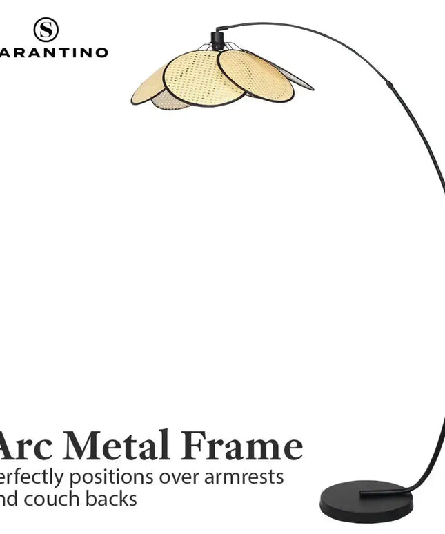 Sarantino Minimalist Synthetic Rattan Floor Lamp-Home & Garden > Lighting-Koala Lamps and Lighting