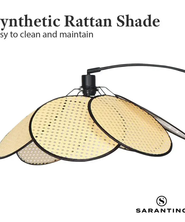 Sarantino Minimalist Synthetic Rattan Floor Lamp-Home & Garden > Lighting-Koala Lamps and Lighting