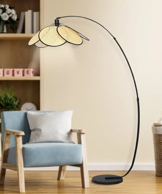 Sarantino Minimalist Synthetic Rattan Floor Lamp-Home & Garden > Lighting-Koala Lamps and Lighting