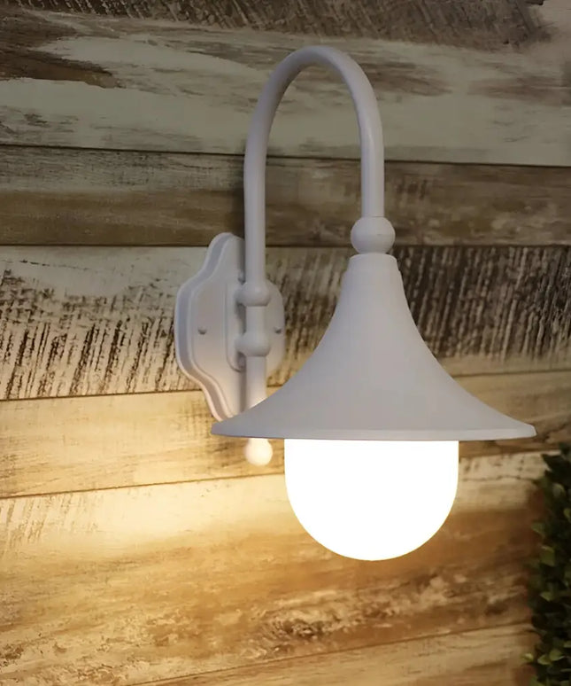 Moca Outdoor Wall Light White and Opal-EXTERIOR LIGHTS-Oriel