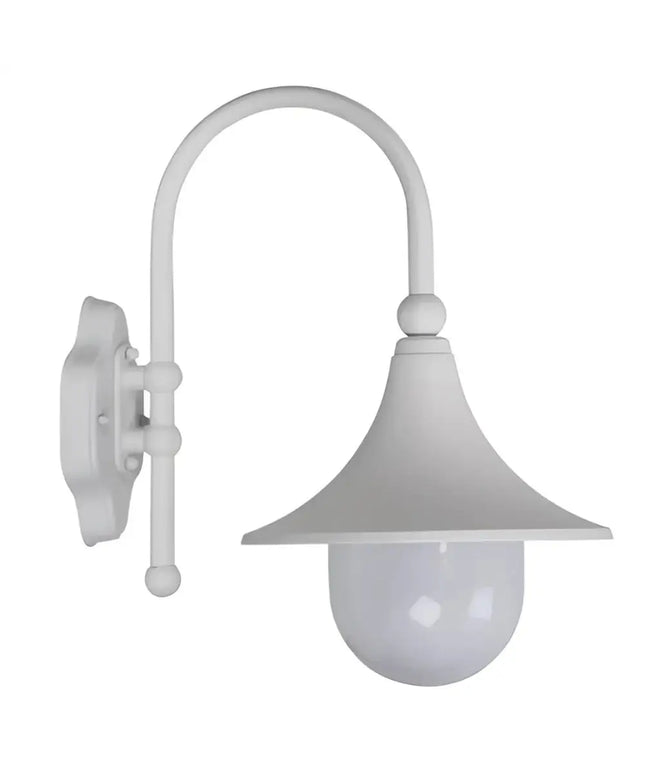 Moca Outdoor Wall Light White and Opal-EXTERIOR LIGHTS-Oriel