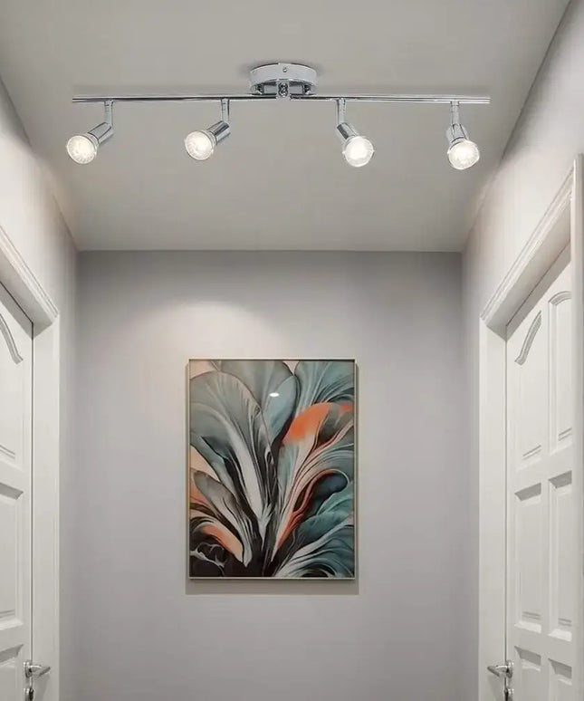 Modern 4 Light Track Lighting Kit LED (Chrome) - Home & Garden > Lighting