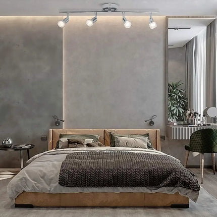 Modern 4 Light Track Lighting Kit LED (Chrome) - Home & Garden > Lighting