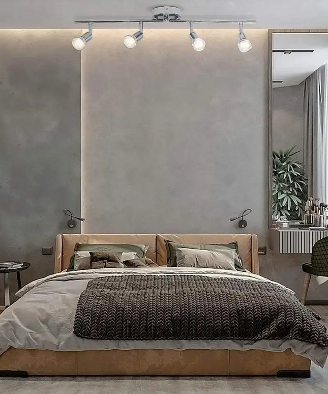 Modern 4 Light Track Lighting Kit LED (Chrome) - Home & Garden > Lighting