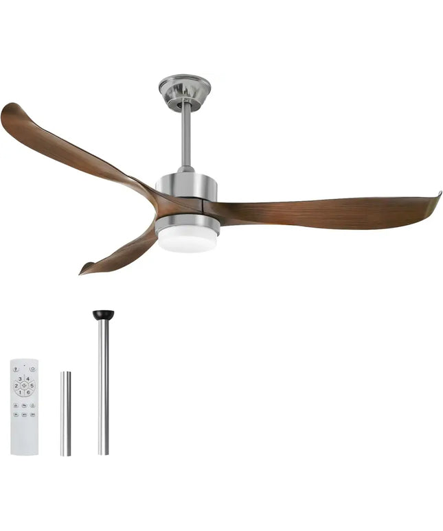 Modern Ceiling Fan with Lights Remote Brown - Appliances > Fans