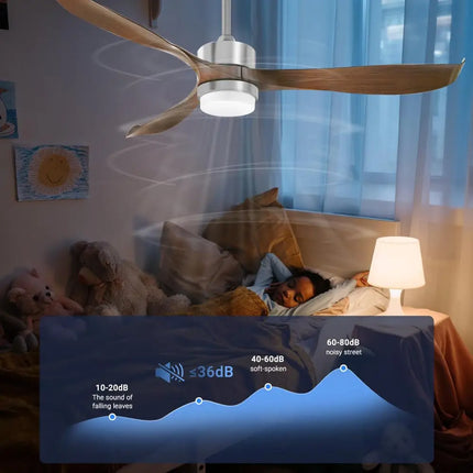Modern Ceiling Fan with Lights Remote Brown - Appliances > Fans