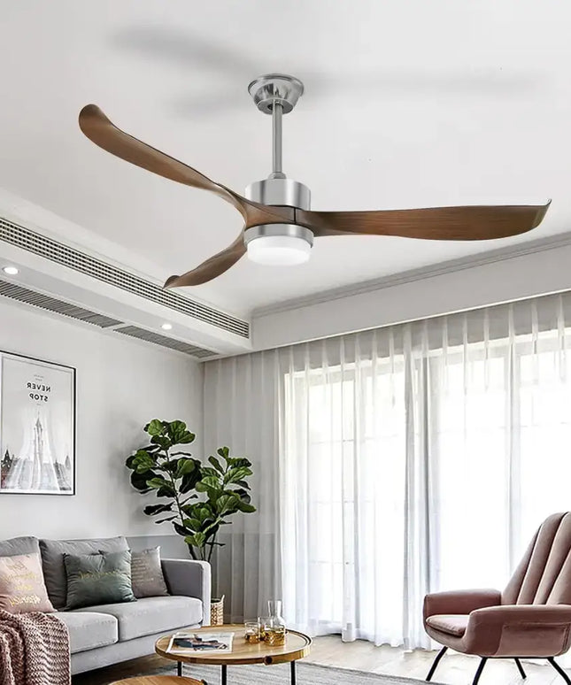 Modern Ceiling Fan with Lights Remote Brown - Appliances > Fans