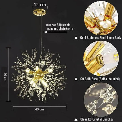 Modern Crystal Chandelier Firework 8 Lights - Home & Garden > Lighting