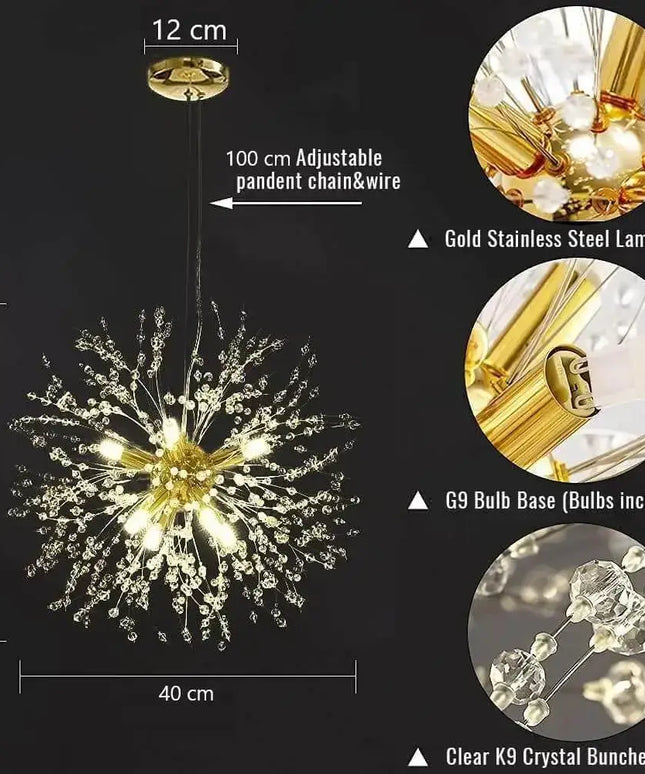 Modern Crystal Chandelier Firework 8 Lights - Home & Garden > Lighting
