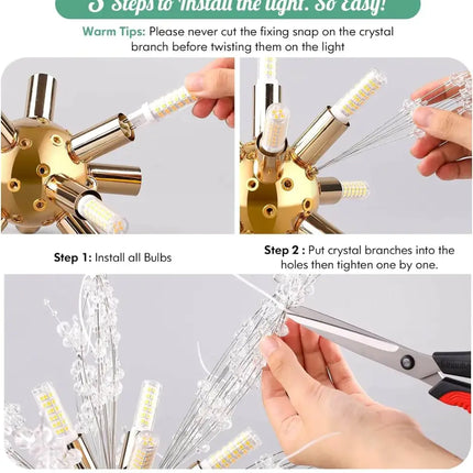 Modern Crystal Chandelier Firework 8 Lights - Home & Garden > Lighting