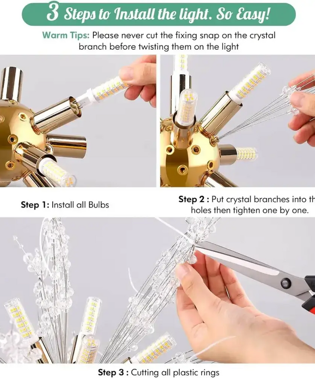 Modern Crystal Chandelier Firework 8 Lights - Home & Garden > Lighting