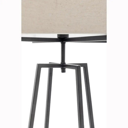 Modern Dimmable Floor Lamp w/ Linen Shade Designer Lighting - Matte Black - Home & Garden > Lighting