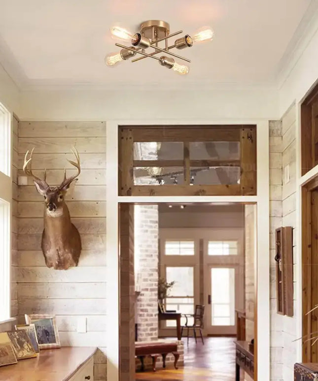 Modern Industrial Chandelier 4 Light Black - Home & Garden > Lighting