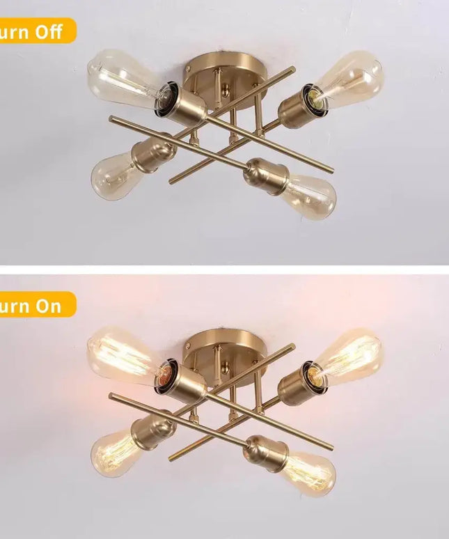 Modern Industrial Chandelier 4 Light Black - Home & Garden > Lighting