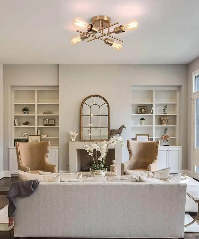 Modern Industrial Chandelier 4 Light Black - Home & Garden > Lighting