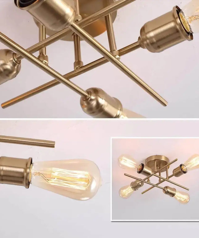 Modern Industrial Chandelier 4 Light Black - Home & Garden > Lighting