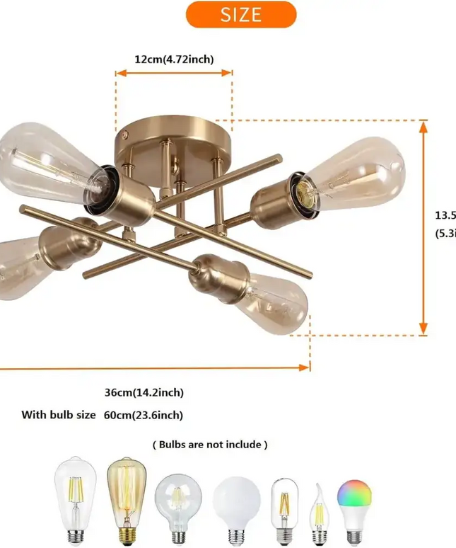 Modern Industrial Chandelier 4 Light Black - Home & Garden > Lighting