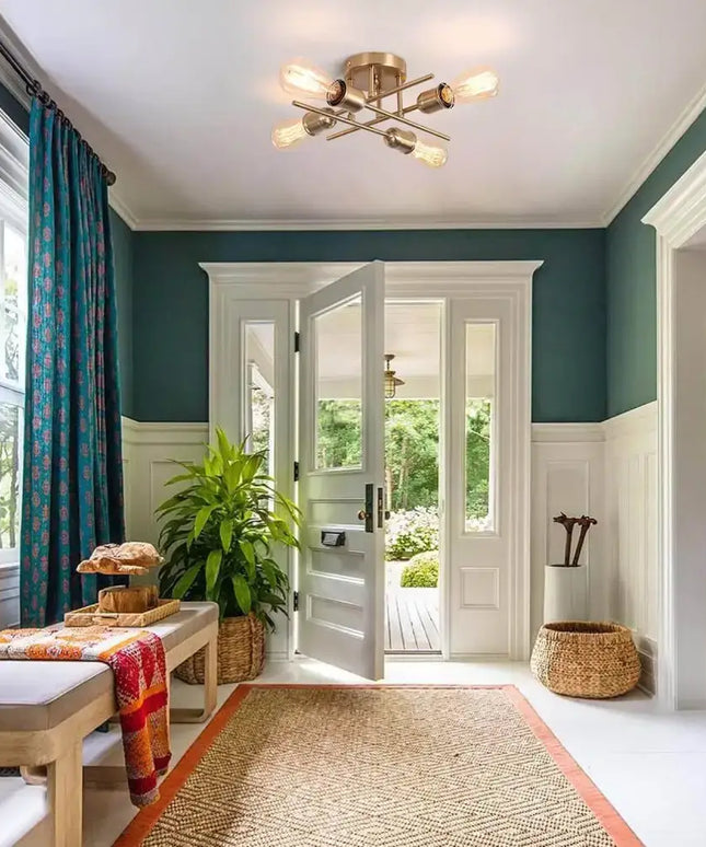 Modern Industrial Chandelier 4 Light Black - Home & Garden > Lighting