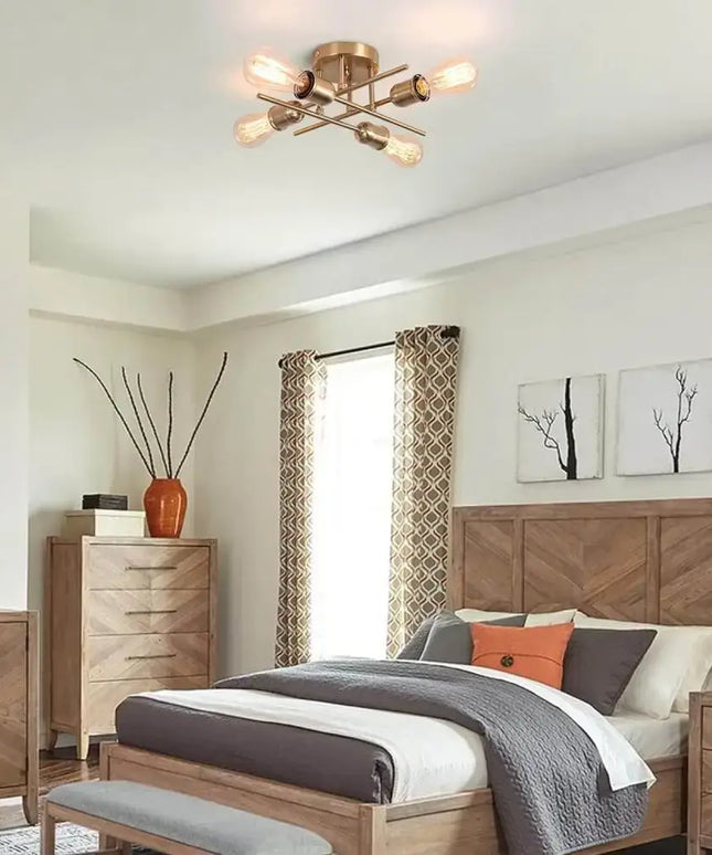 Modern Industrial Chandelier 4 Light Black - Home & Garden > Lighting